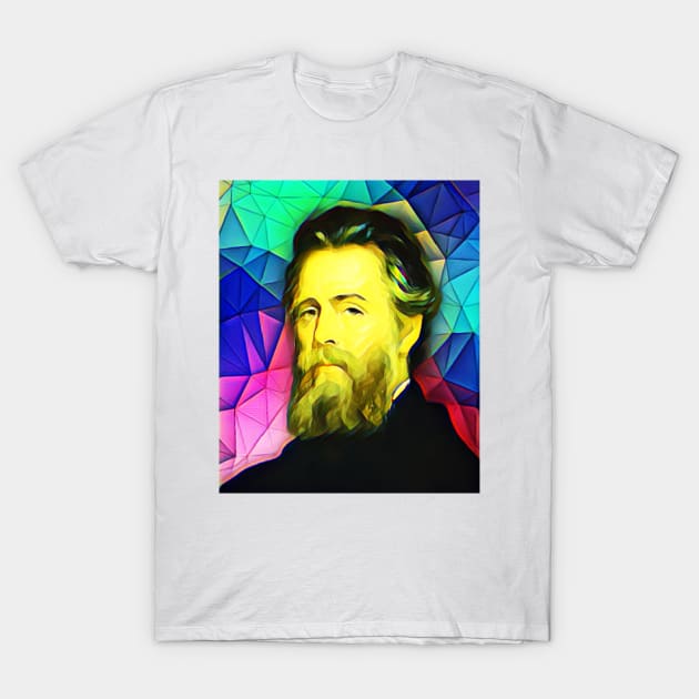 Herman Melville Colourful Portrait | Herman Melville Artwork 6 T-Shirt by JustLit